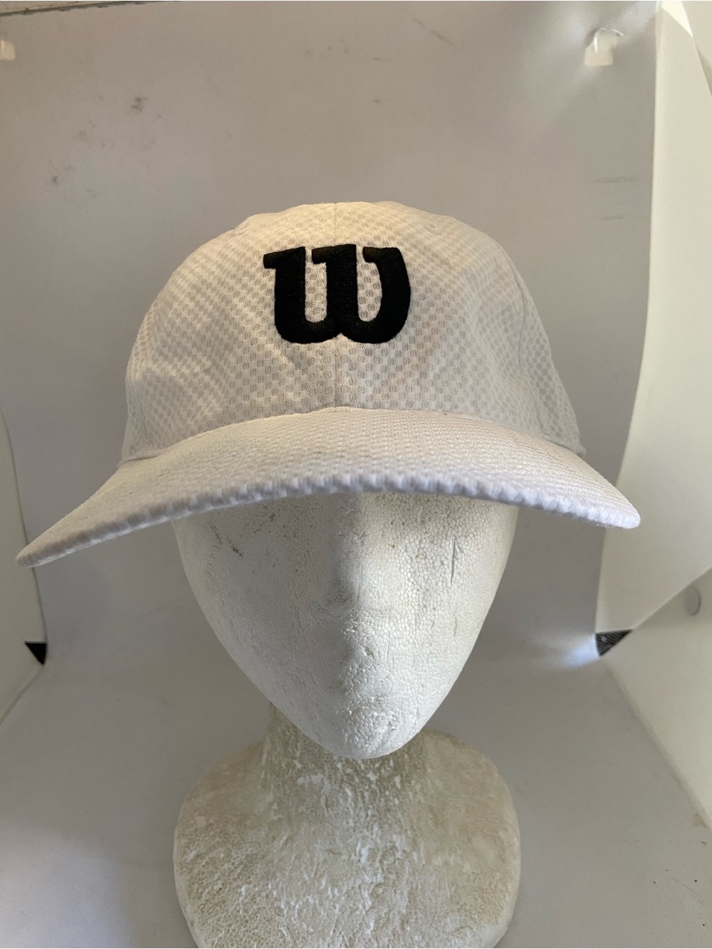 Wilson White Mesh Cap with Black 'W' Emblem Strapback hat